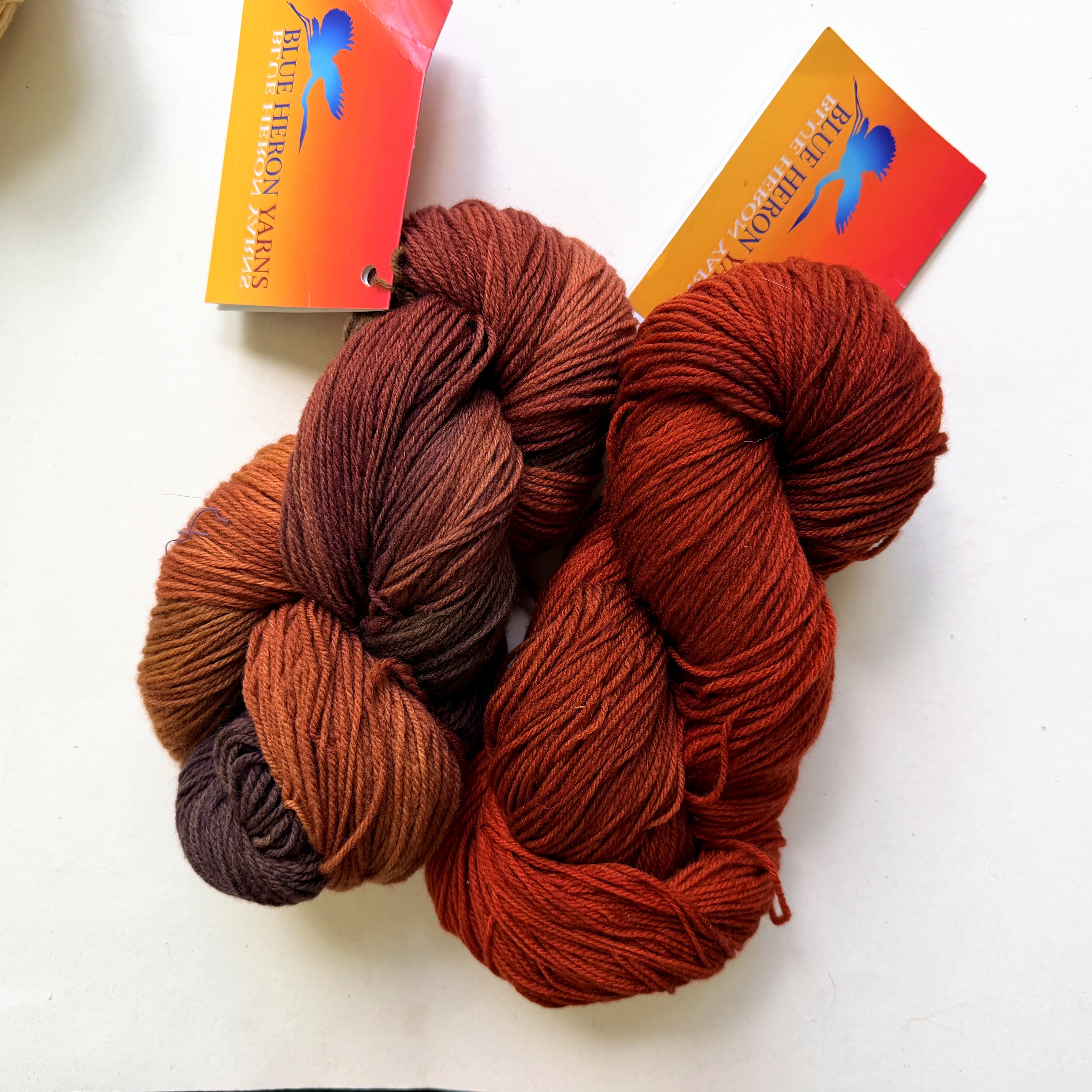 Blue Heron Yarns Superwash Merino Nylon Fingering Yarn, Copperand Carnelian, Discontinued