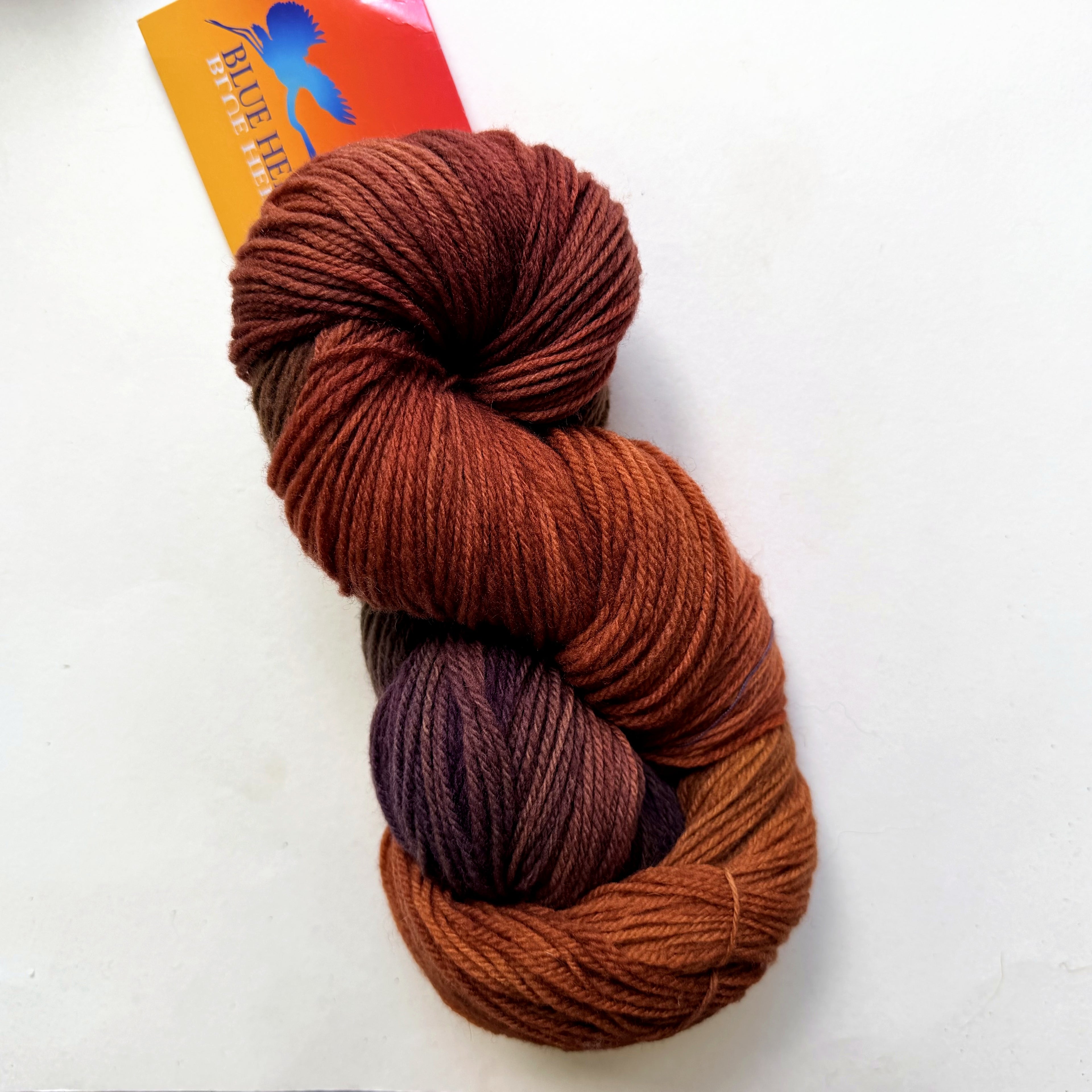 Blue Heron Yarns Superwash Merino Nylon Fingering Yarn, Copperand Carnelian, Discontinued
