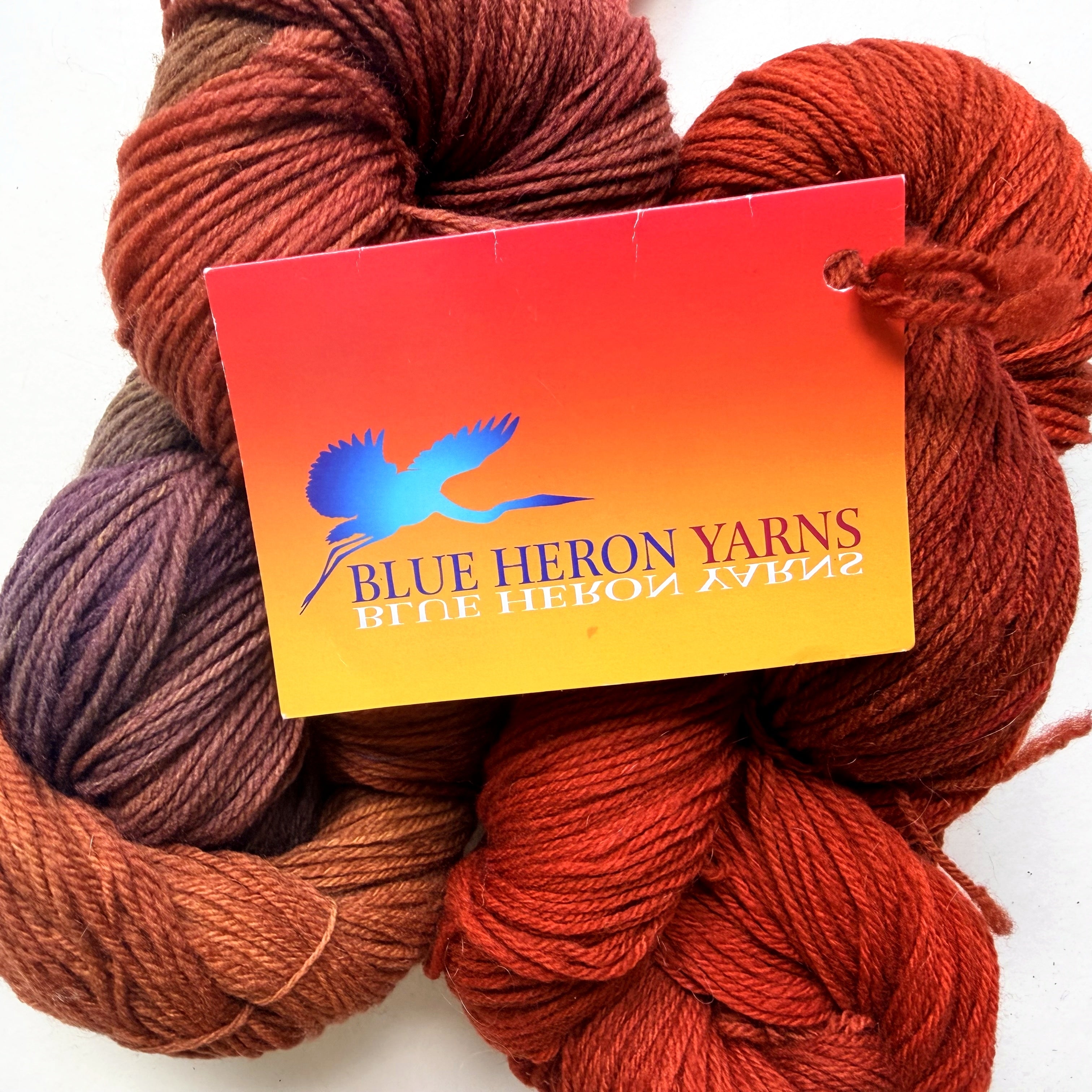 Blue Heron Yarns Superwash Merino Nylon Fingering Yarn, Copperand Carnelian, Discontinued
