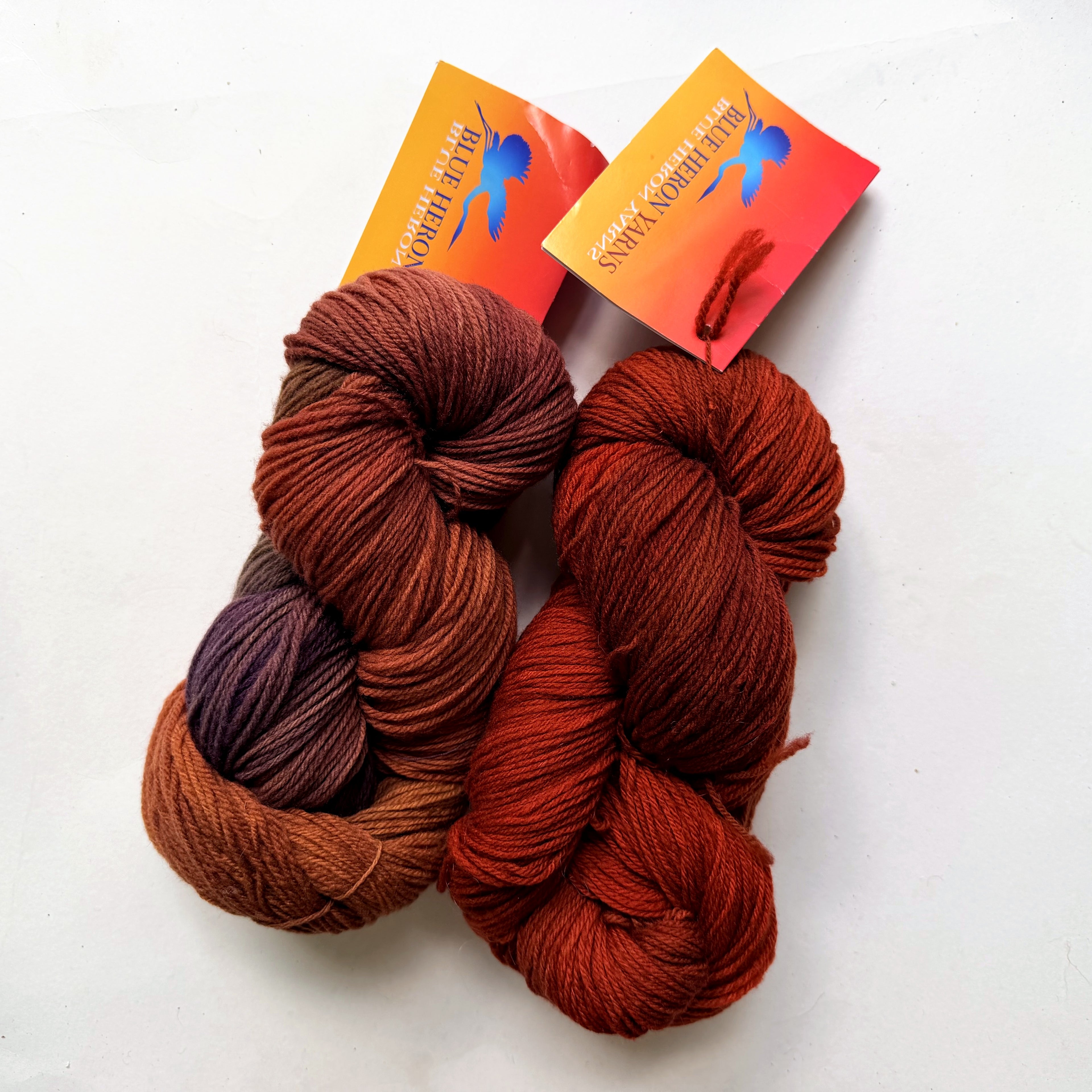 Blue Heron Yarns Superwash Merino Nylon Fingering Yarn, Copperand Carnelian, Discontinued