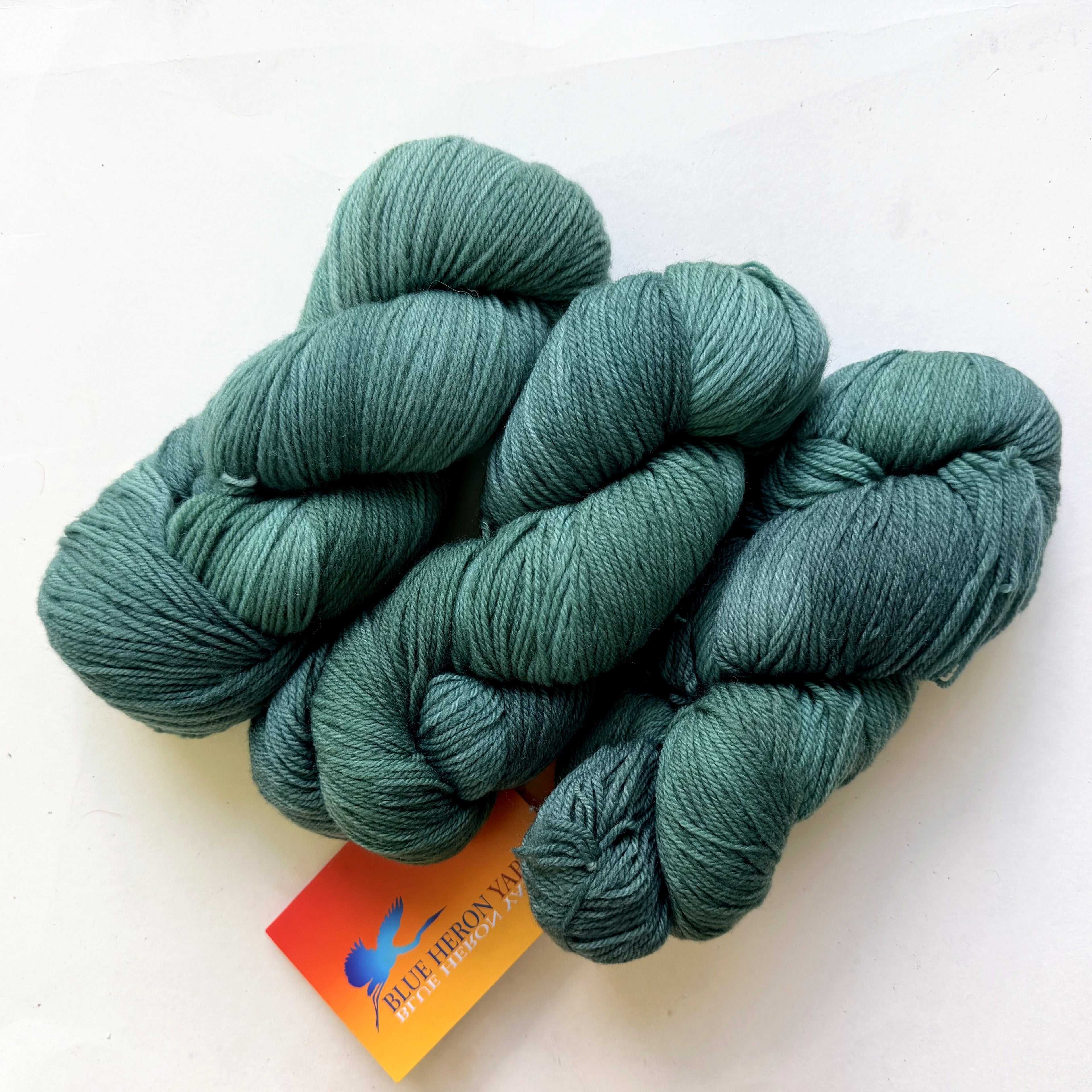 Blue Heron Yarns Superwash Merino Nylon Fingering Yarn, Spearmint Dusty Teal green Between Sea glass and Herb Garden, Discontinued