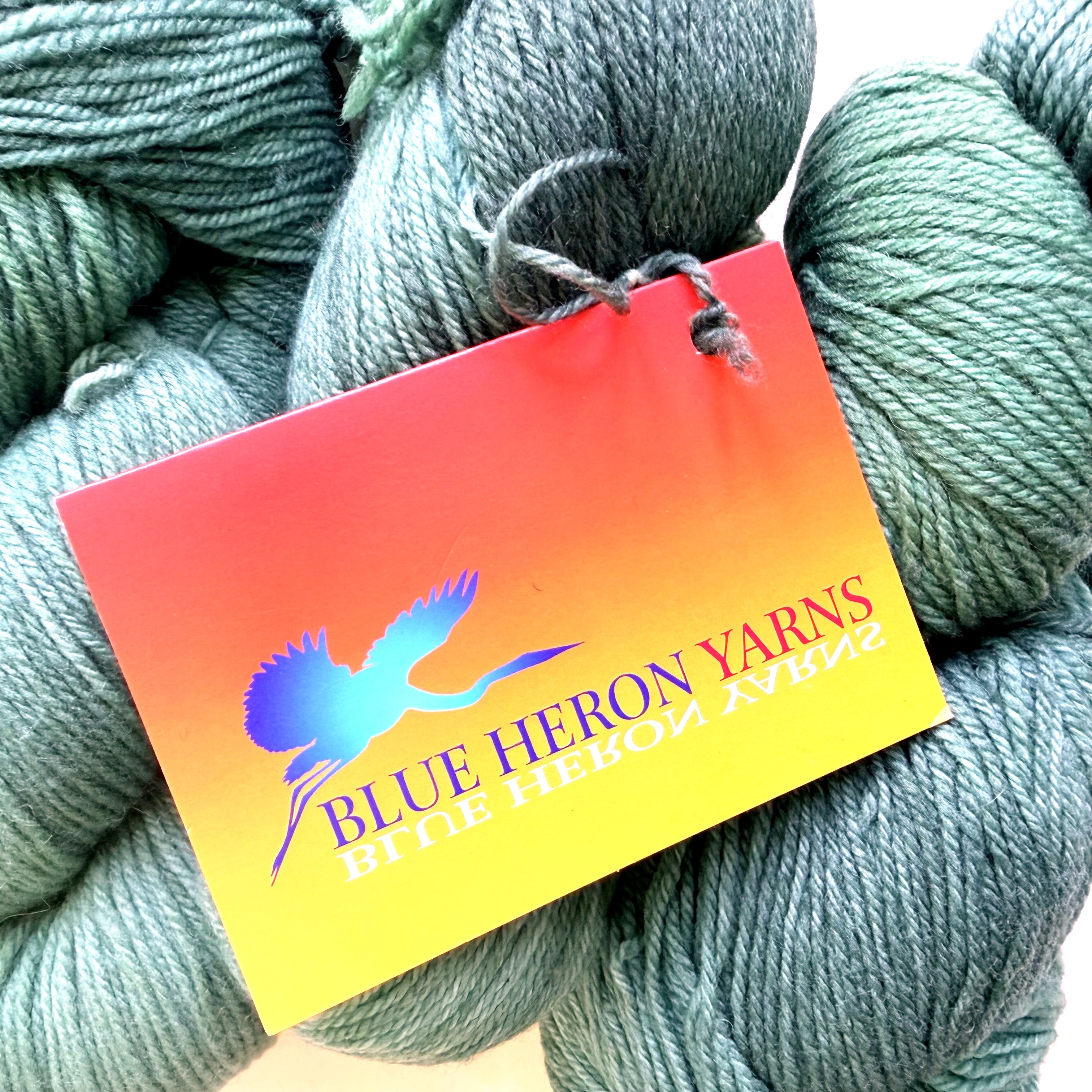 Blue Heron Yarns Superwash Merino Nylon Fingering Yarn, Spearmint Dusty Teal green Between Sea glass and Herb Garden, Discontinued