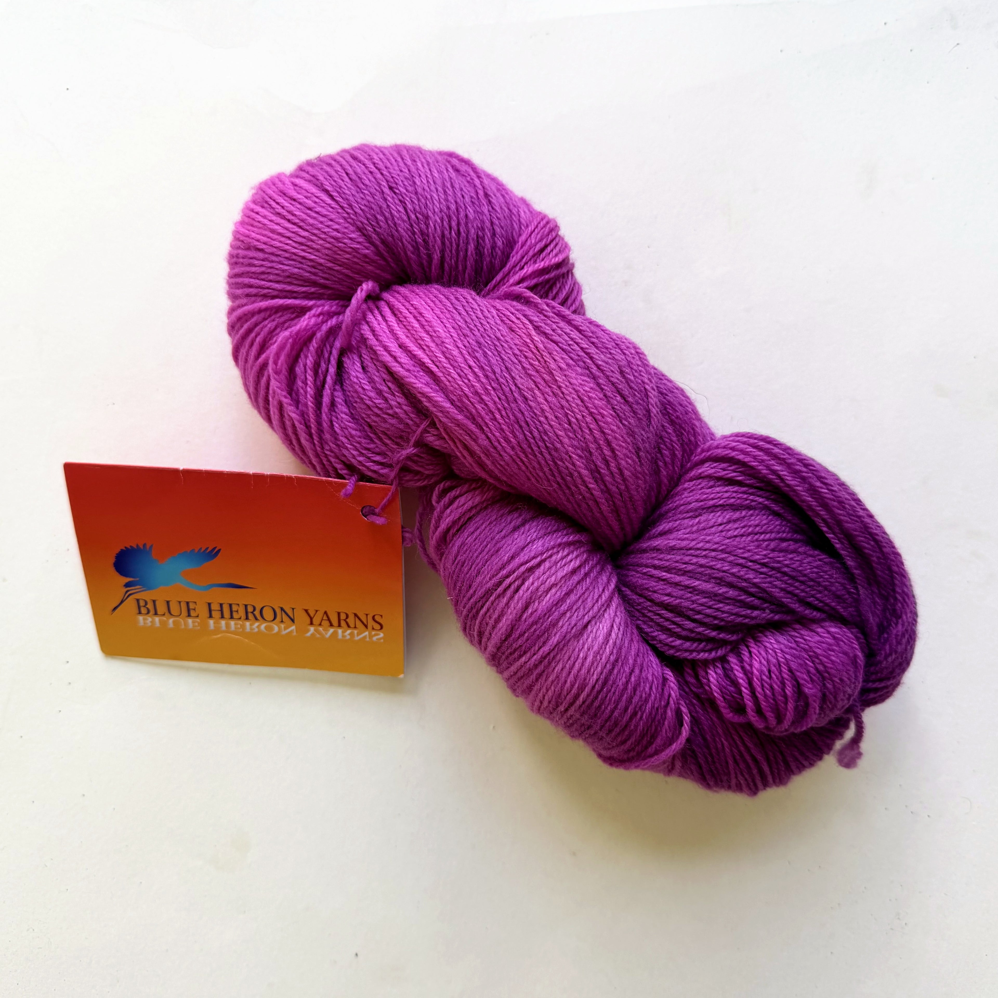 Blue Heron Yarns Superwash Merino Nylon Fingering Yarn, Anemone Glowing Magenta violet, Painterly Fuchsia, Discontinued