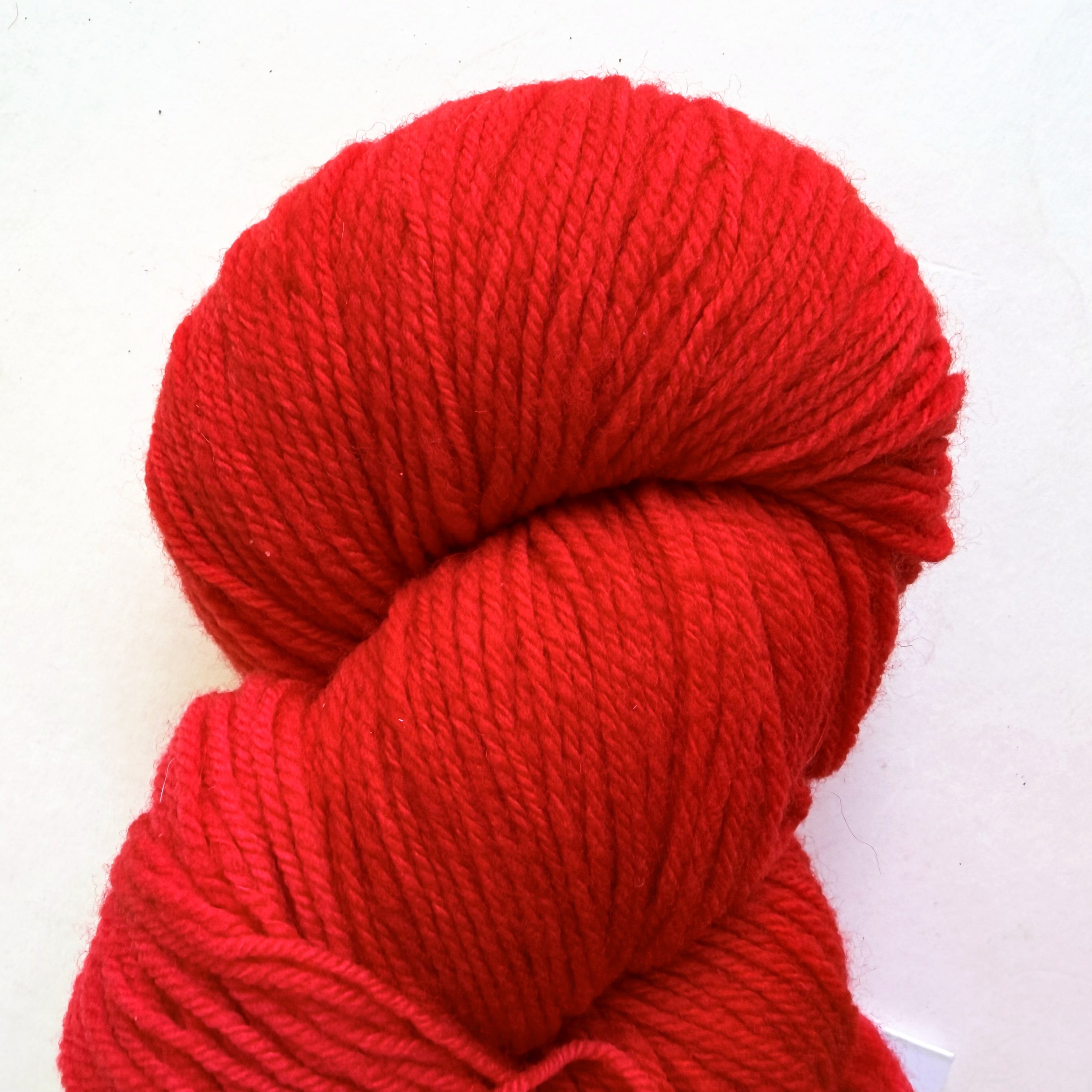 Blue Heron Yarns Superwash Merino Nylon Fingering Yarn, Red Coral Brilliant Blue leaning True Red, Solid, Discontinued