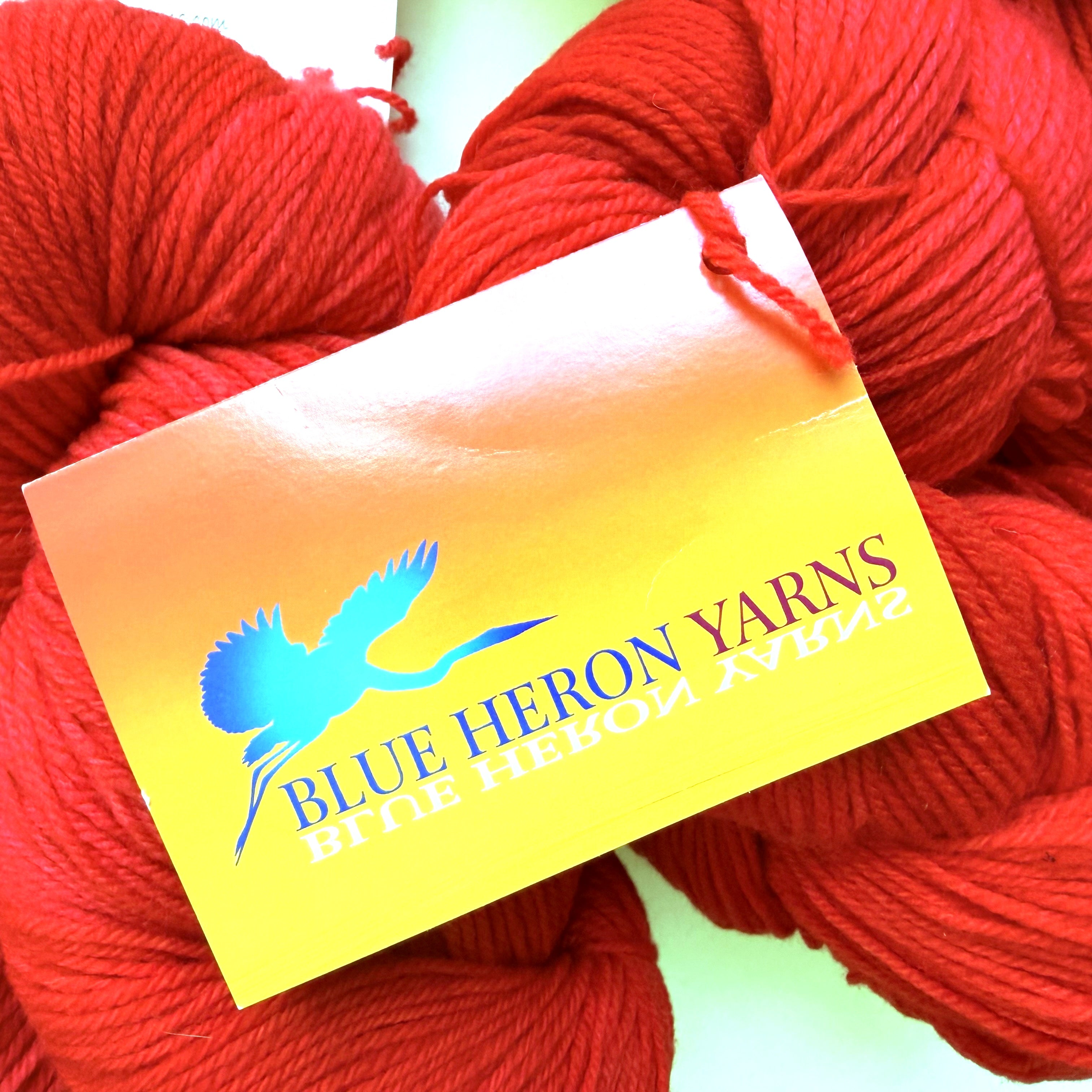 Blue Heron Yarns Superwash Merino Nylon Fingering Yarn, Red Coral Brilliant Blue leaning True Red, Solid, Discontinued
