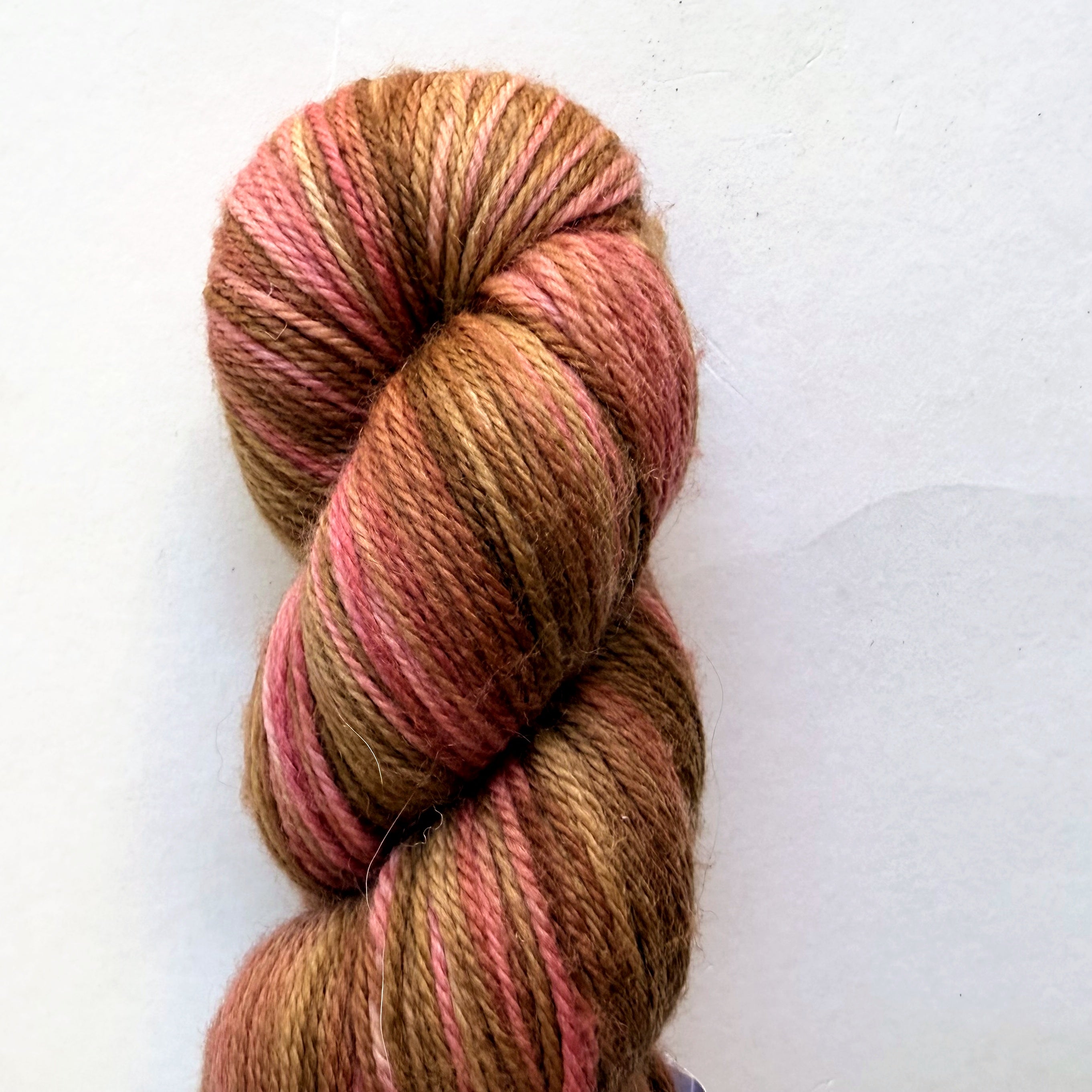 Ancient Threads Farm Superwash Merino Fingering Yarn, Lac, Black Walnut & Logwood Purple Dye Lot 6A