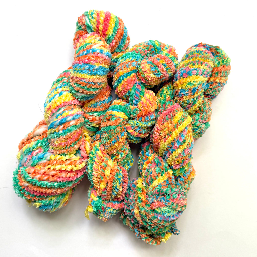 Artisan Handspun Novelty Mixed Fiber Bulky Yarn, Handspun