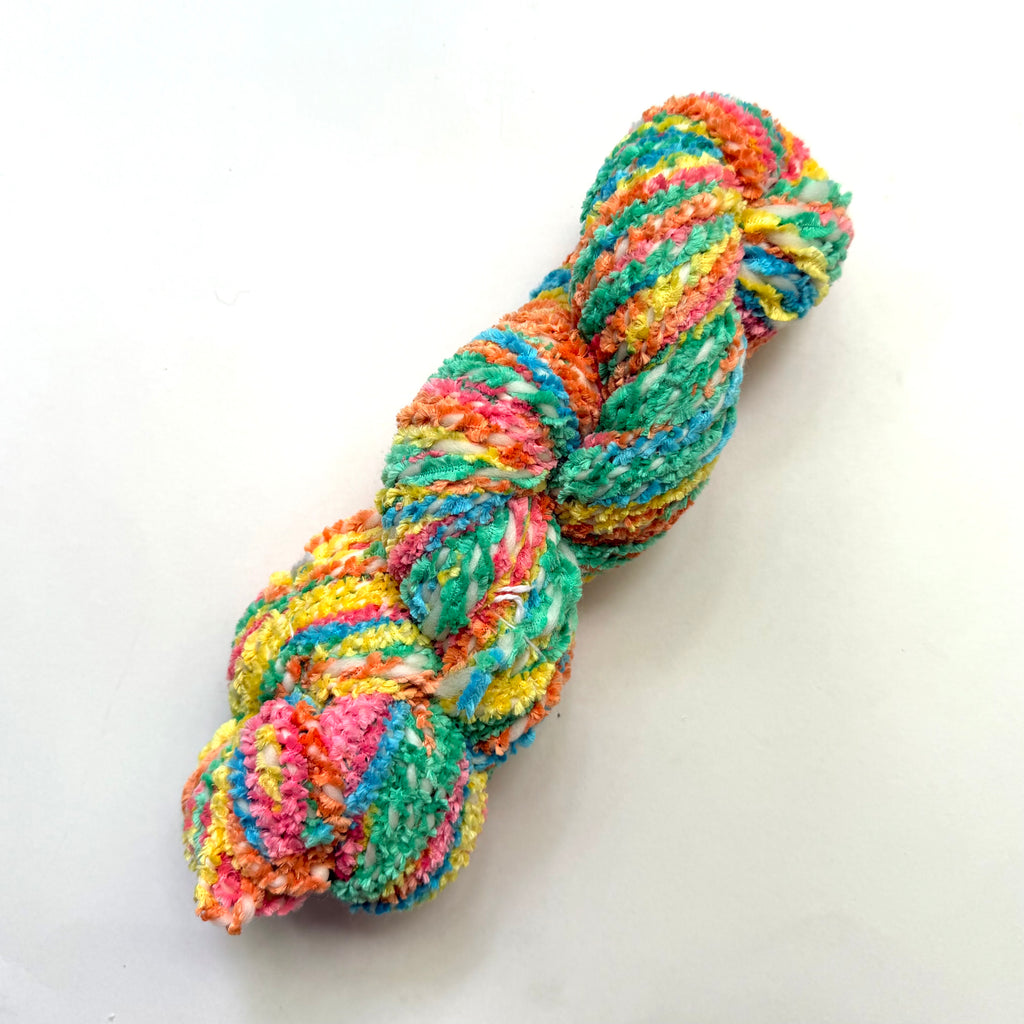 Artisan Handspun Novelty Mixed Fiber Bulky Yarn, Handspun