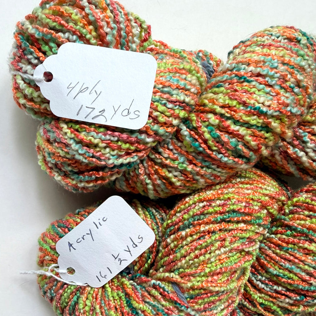 Artisan Handspun Acrylic Wool Blend Bulky Yarn, Handspun