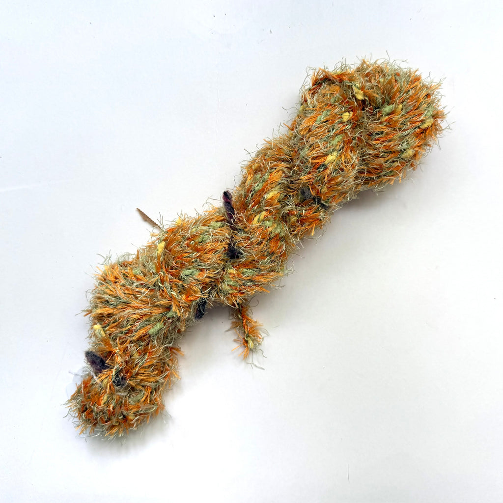 Artisan Handspun Novelty Mixed Fiber Bulky Yarn, Handspun
