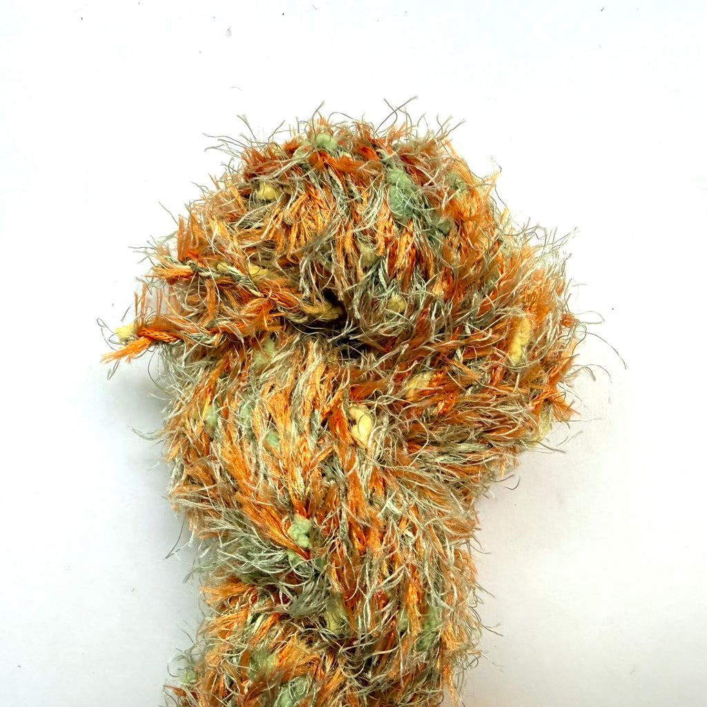 Artisan Handspun Novelty Mixed Fiber Bulky Yarn, Handspun