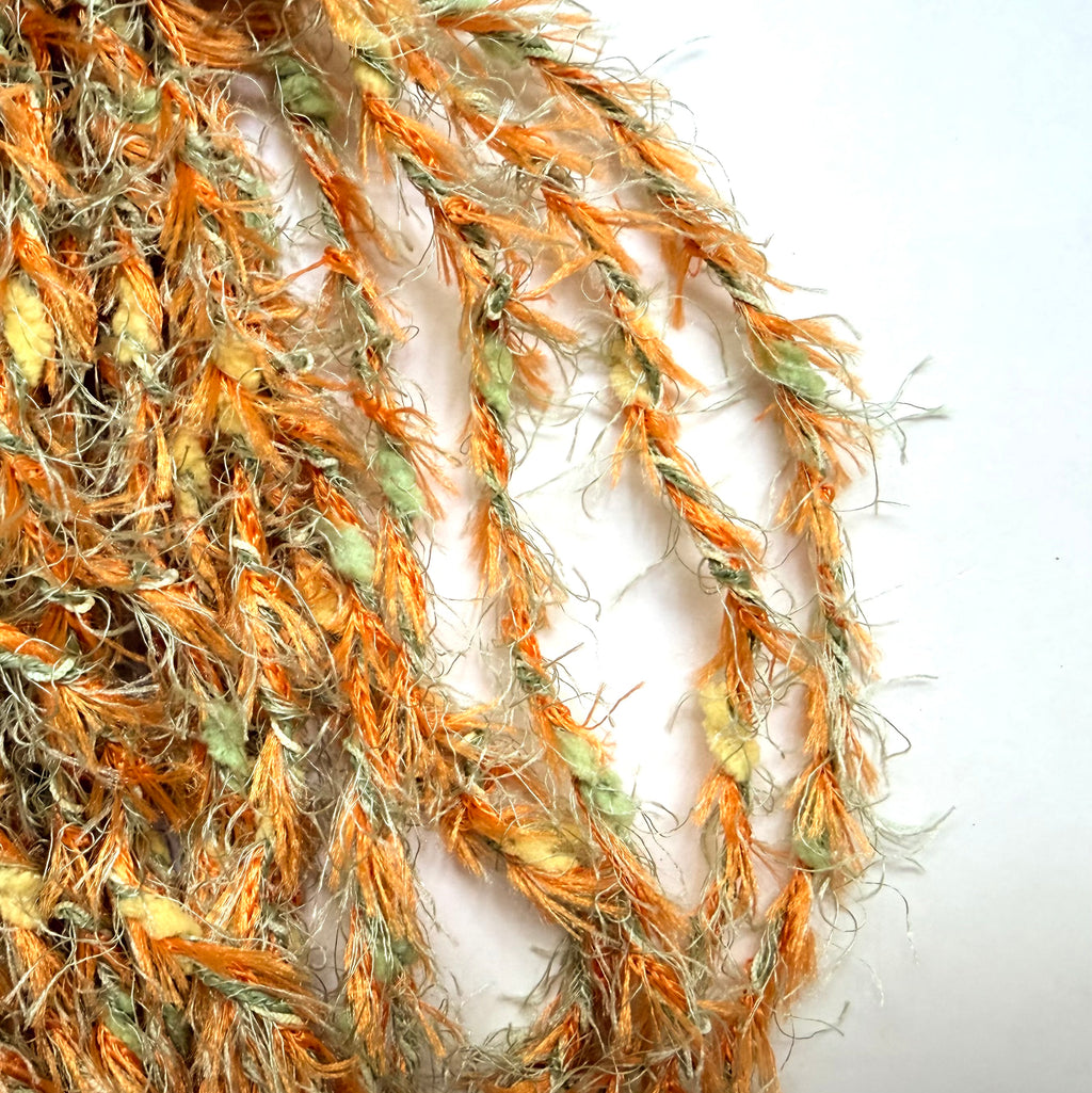 Artisan Handspun Novelty Mixed Fiber Bulky Yarn, Handspun