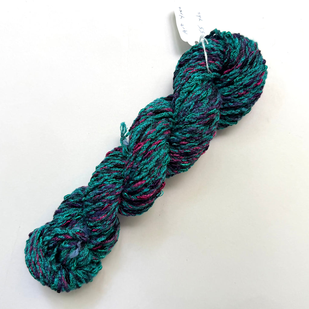 Artisan Handspun Novelty Mixed Fiber Bulky Yarn, Handspun