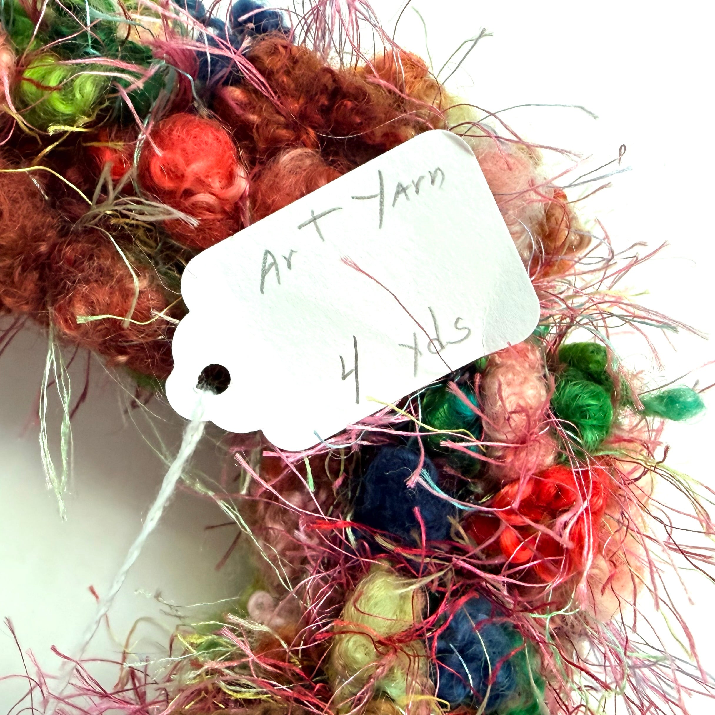 Artisan Handspun Novelty Mixed Fiber Super Bulky Yarn, Multicolor Floral Artisan, Handspun