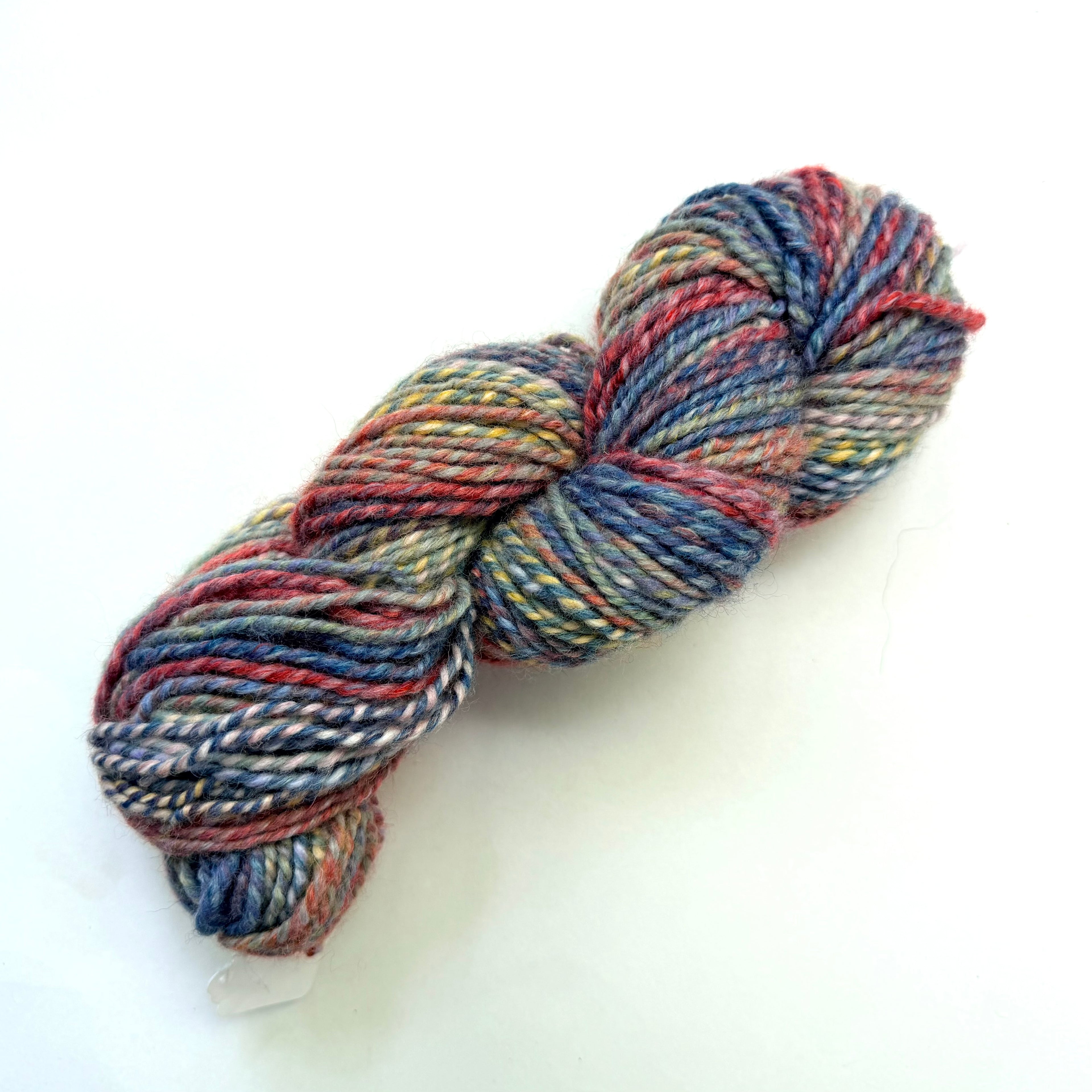 Artisan Handspun Wool Bulky Yarn, Multicolor Confetti Speckled, Handspun