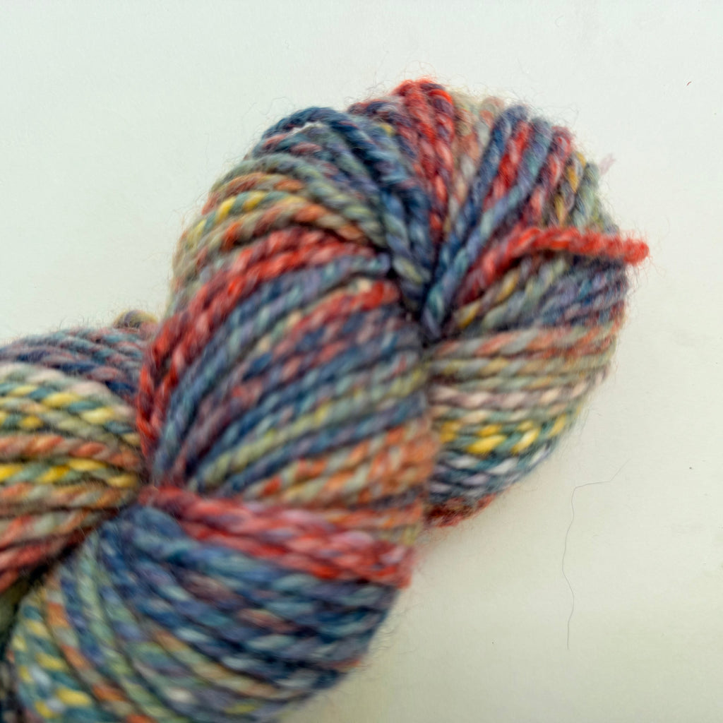 Artisan Handspun Wool Bulky Yarn, Multicolor Confetti Speckled, Handspun
