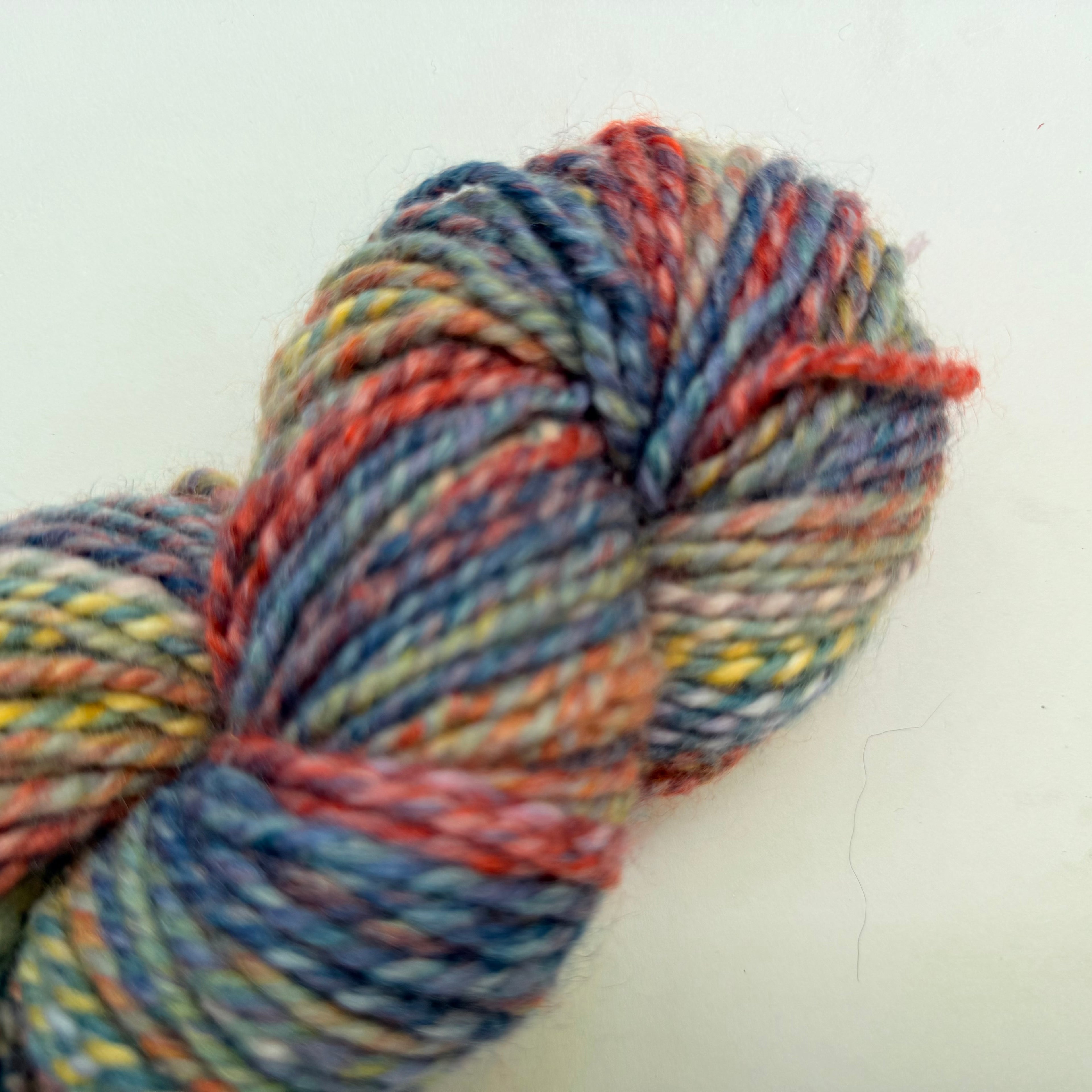 Artisan Handspun Wool Bulky Yarn, Multicolor Confetti Speckled, Handspun