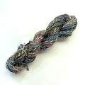 Artisan Handspun CVM Wool + Bamboo Bulky Yarn, Heathered Slate with Copper, Pink, and Teal, Handspun