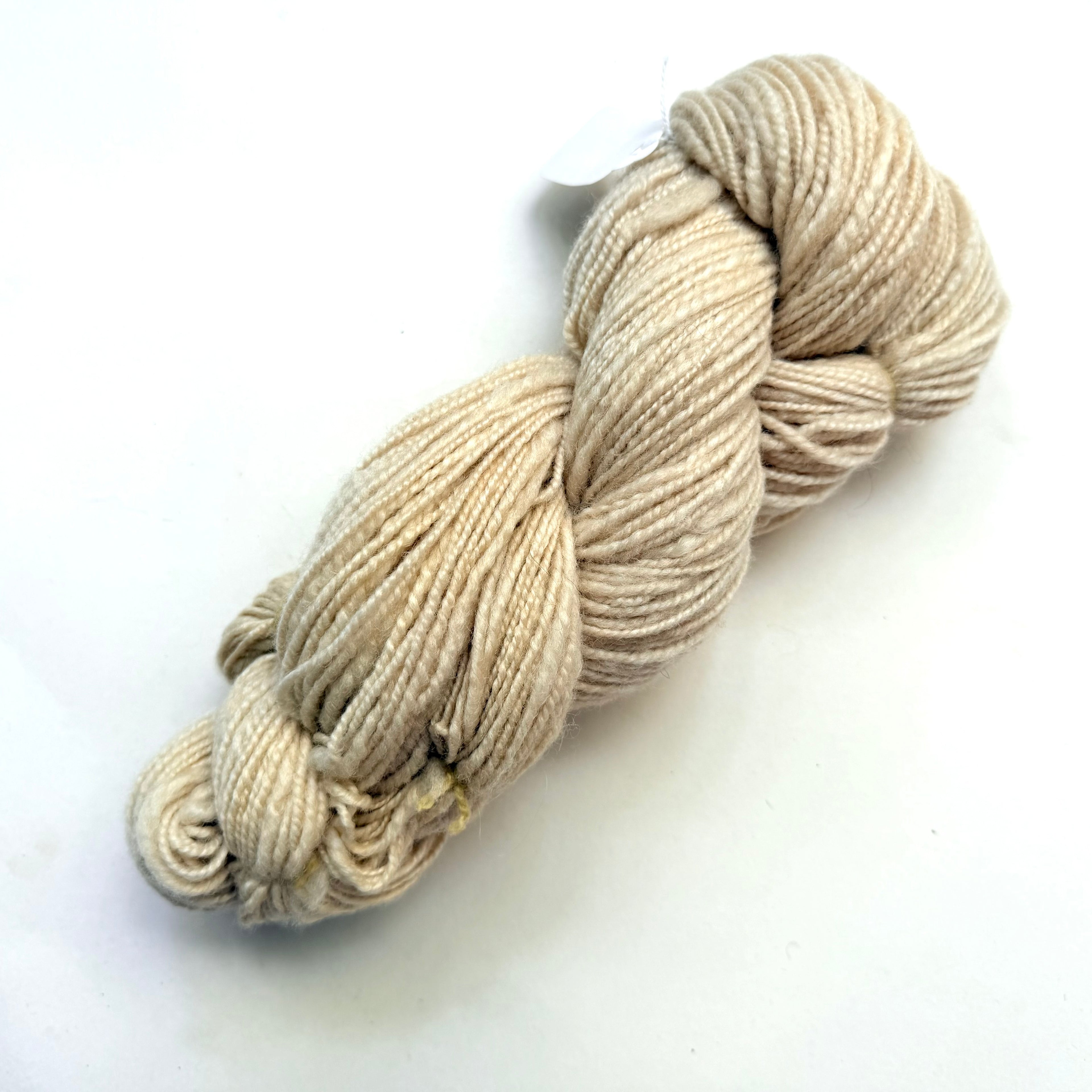 Artisan Handspun Wool Worsted Yarn, Natural Cream, Handspun