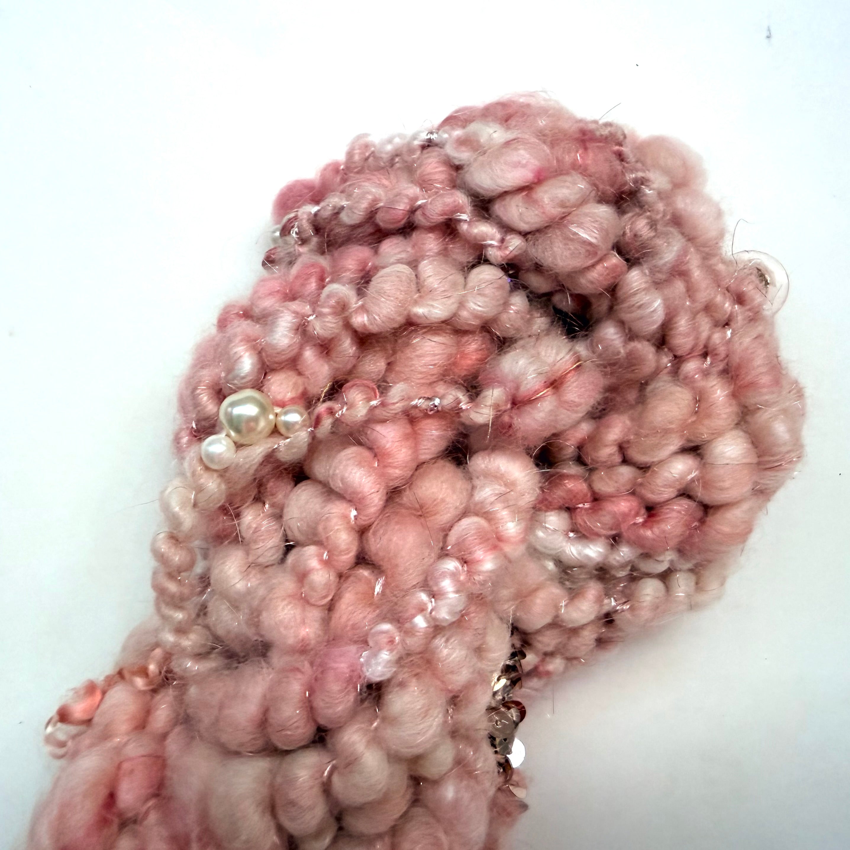 SmayWorks Design — "Pretty Pink" Handspun Mixed-Media Art Yarn — 16 yards