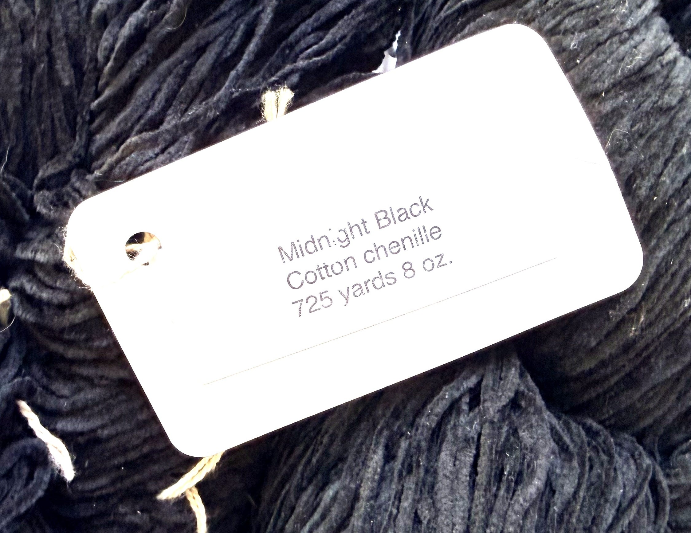 Blue Heron Yarns Cotton Chenille Worsted Yarn, Midnight Black Saturated True Black, No Undertone, Discontinued