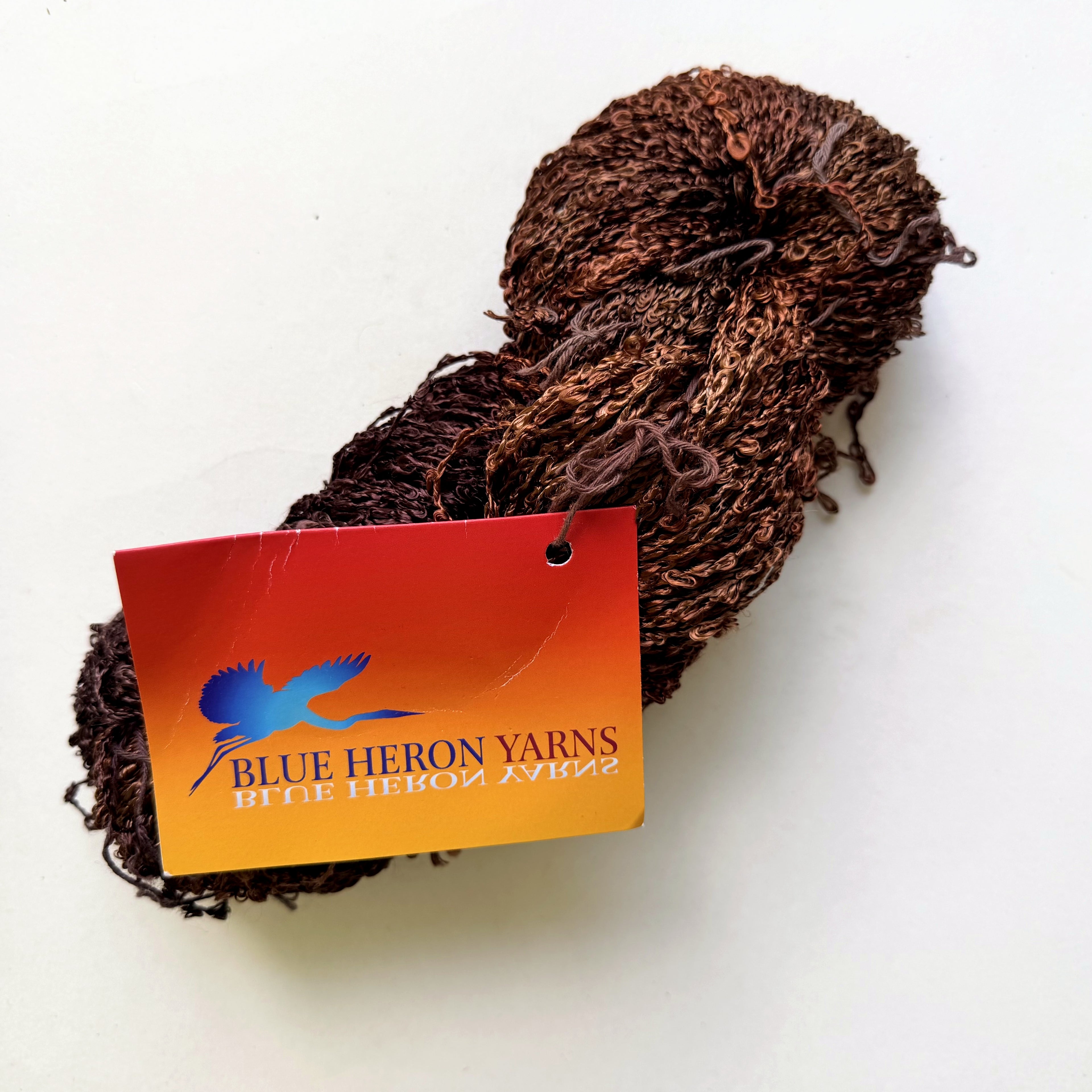 Blue Heron Yarns Rayon Worsted Yarn, Chocolate Bittersweet Brown, Warm Bark, Copper, Discontinued