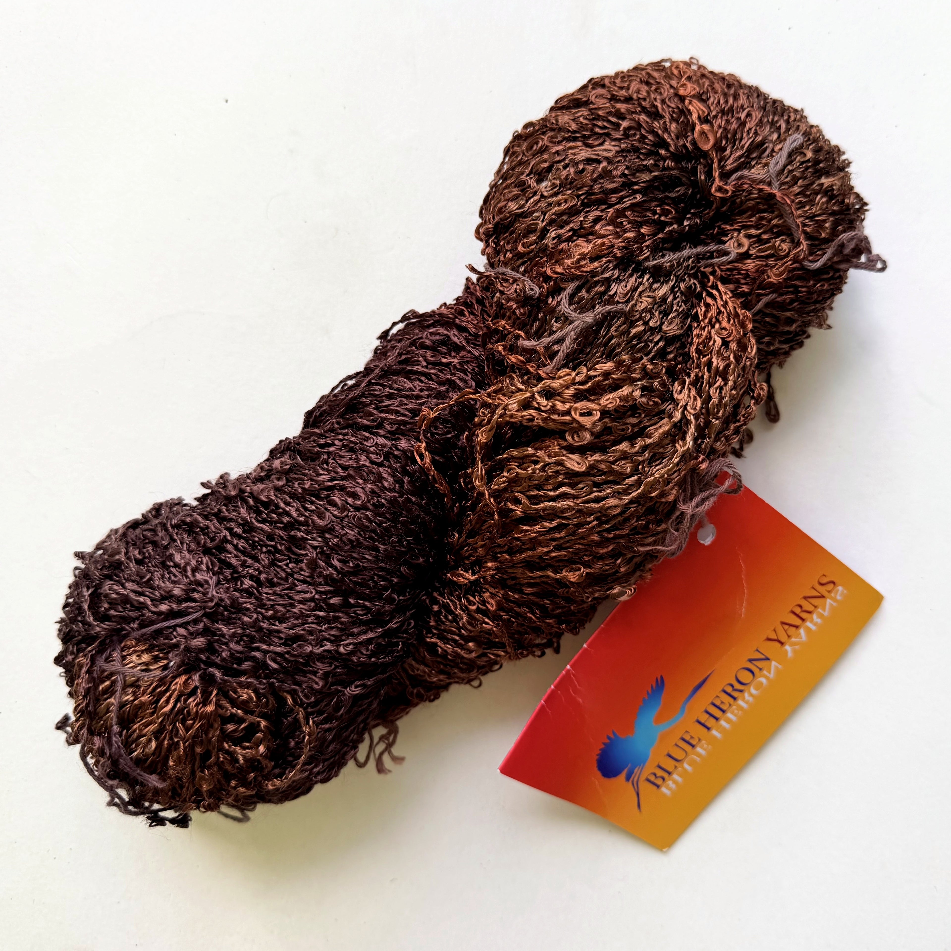 Blue Heron Yarns Rayon Worsted Yarn, Chocolate Bittersweet Brown, Warm Bark, Copper, Discontinued