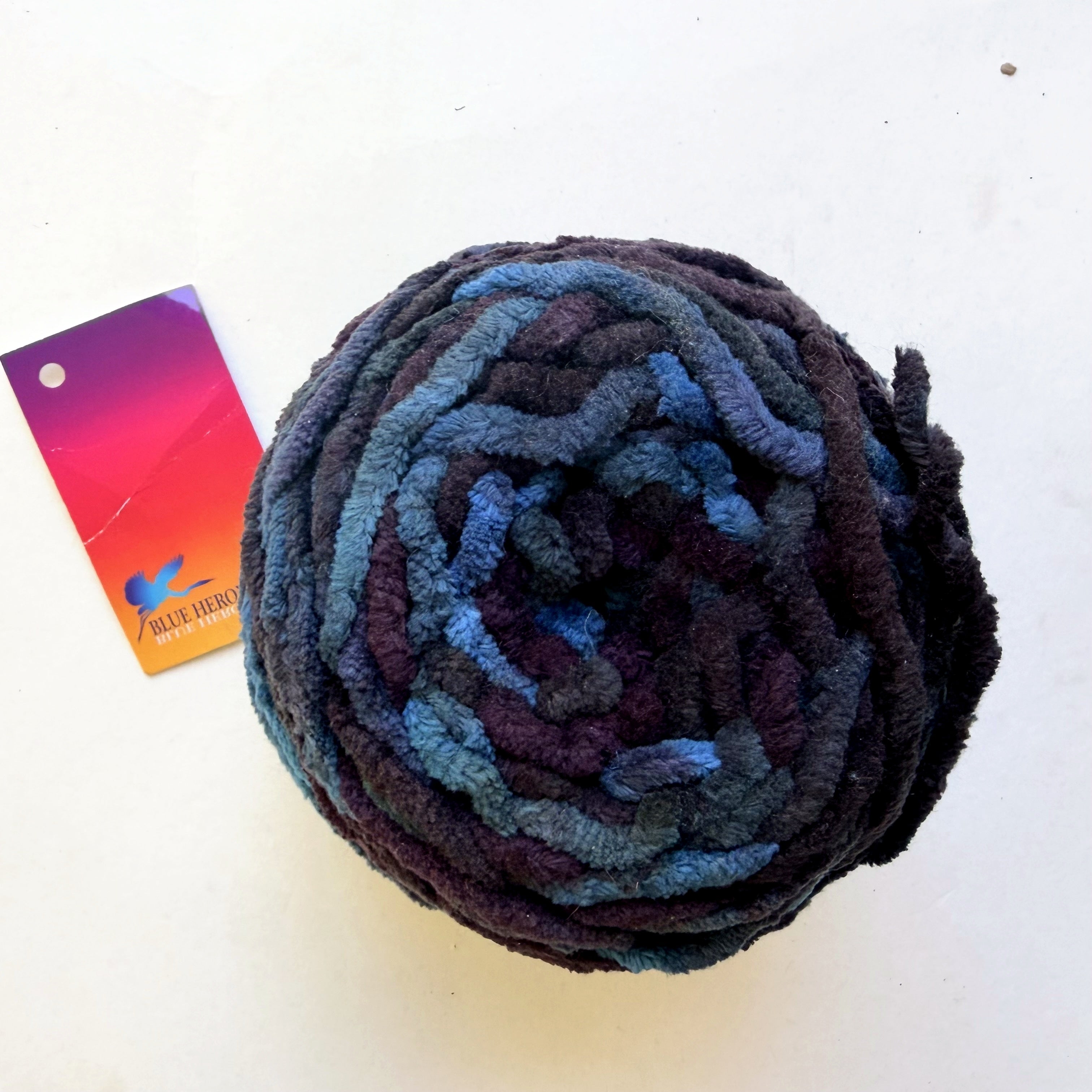 Blue Heron Yarns Cotton Super Bulky Yarn, Deep Space Midnight Indigo, Slate, Blue violet, Near black, Discontinued