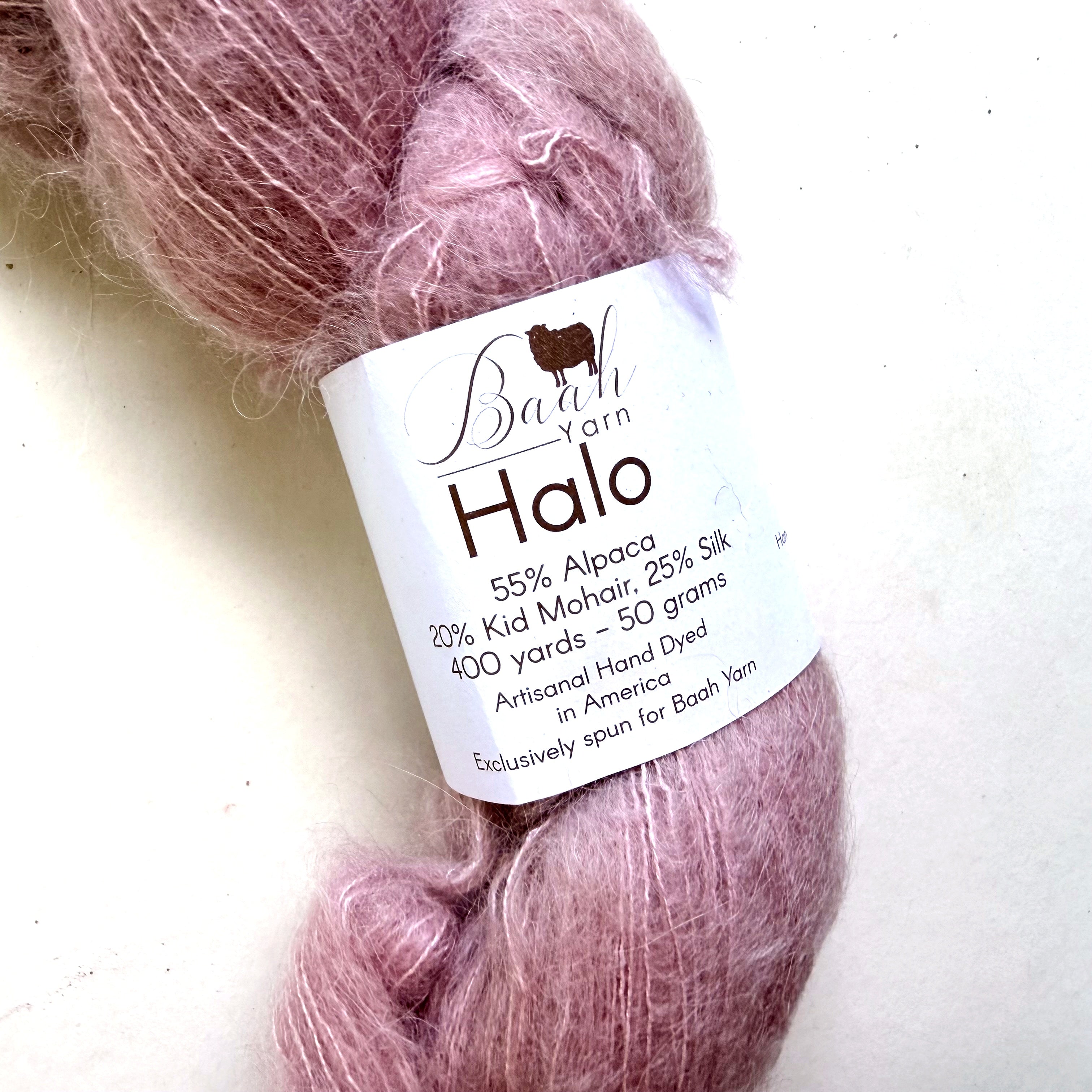 Baah Yarn Alpaca Silk Kid Mohair Lace Yarn, In a Blush