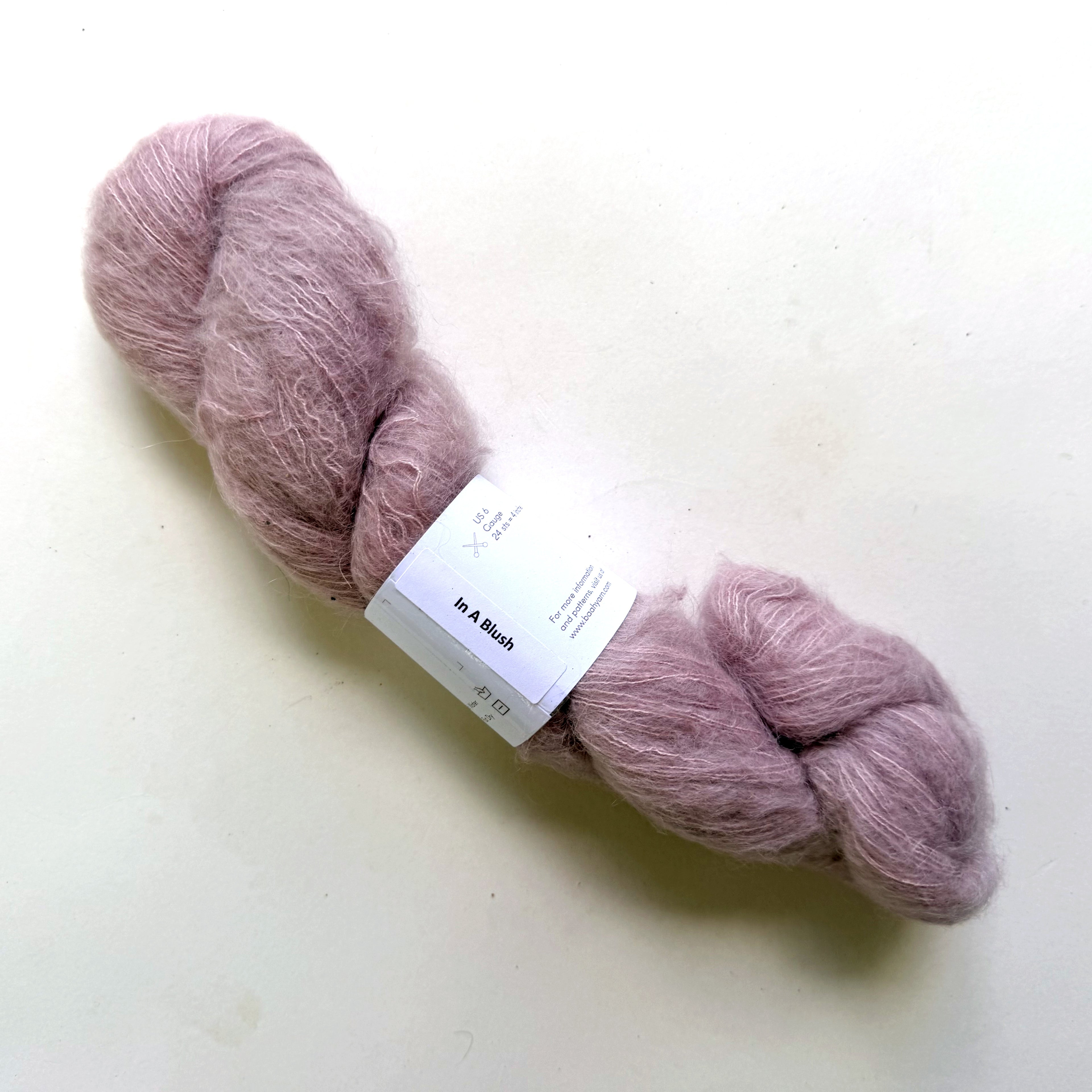 Baah Yarn Alpaca Silk Kid Mohair Lace Yarn, In a Blush