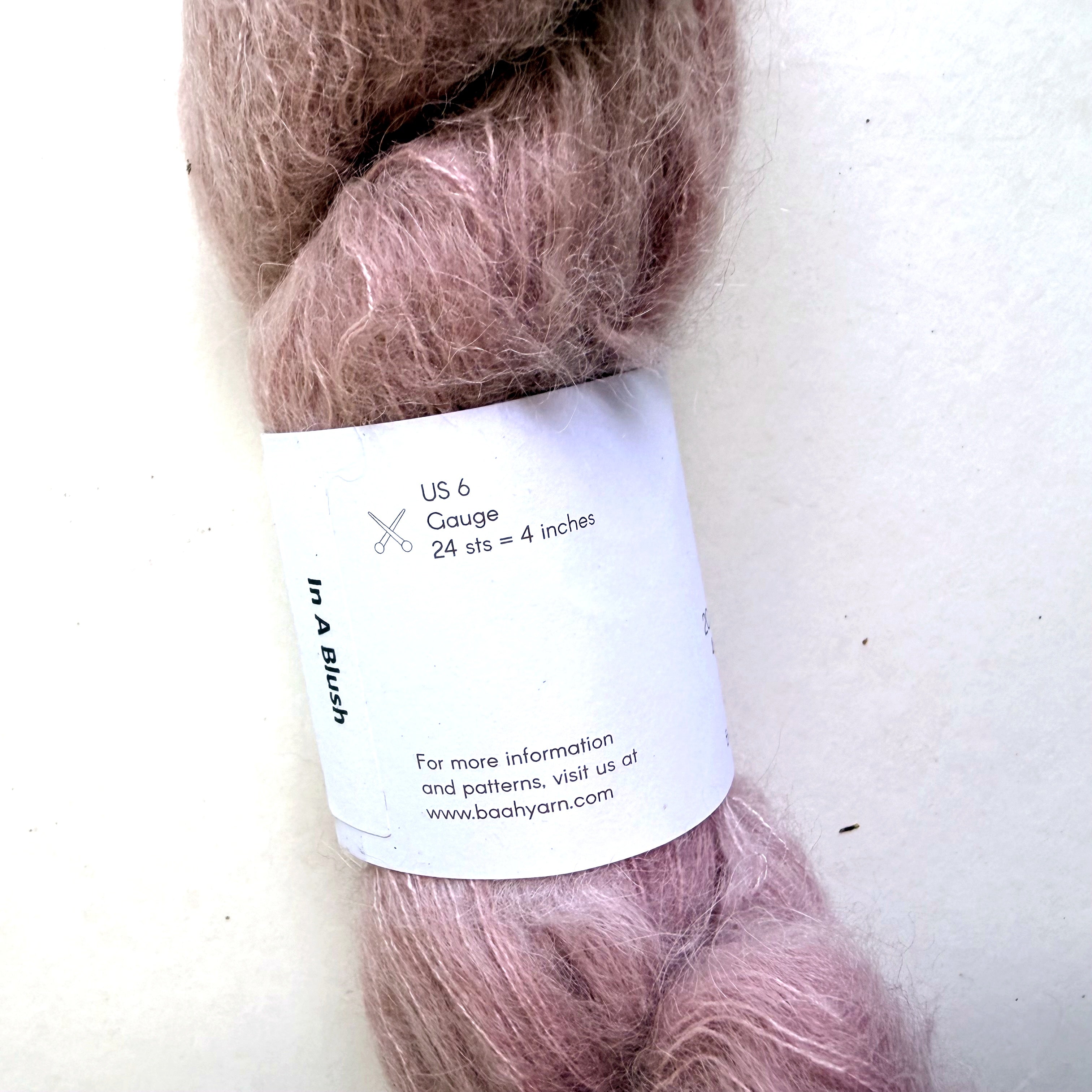 Baah Yarn Alpaca Silk Kid Mohair Lace Yarn, In a Blush