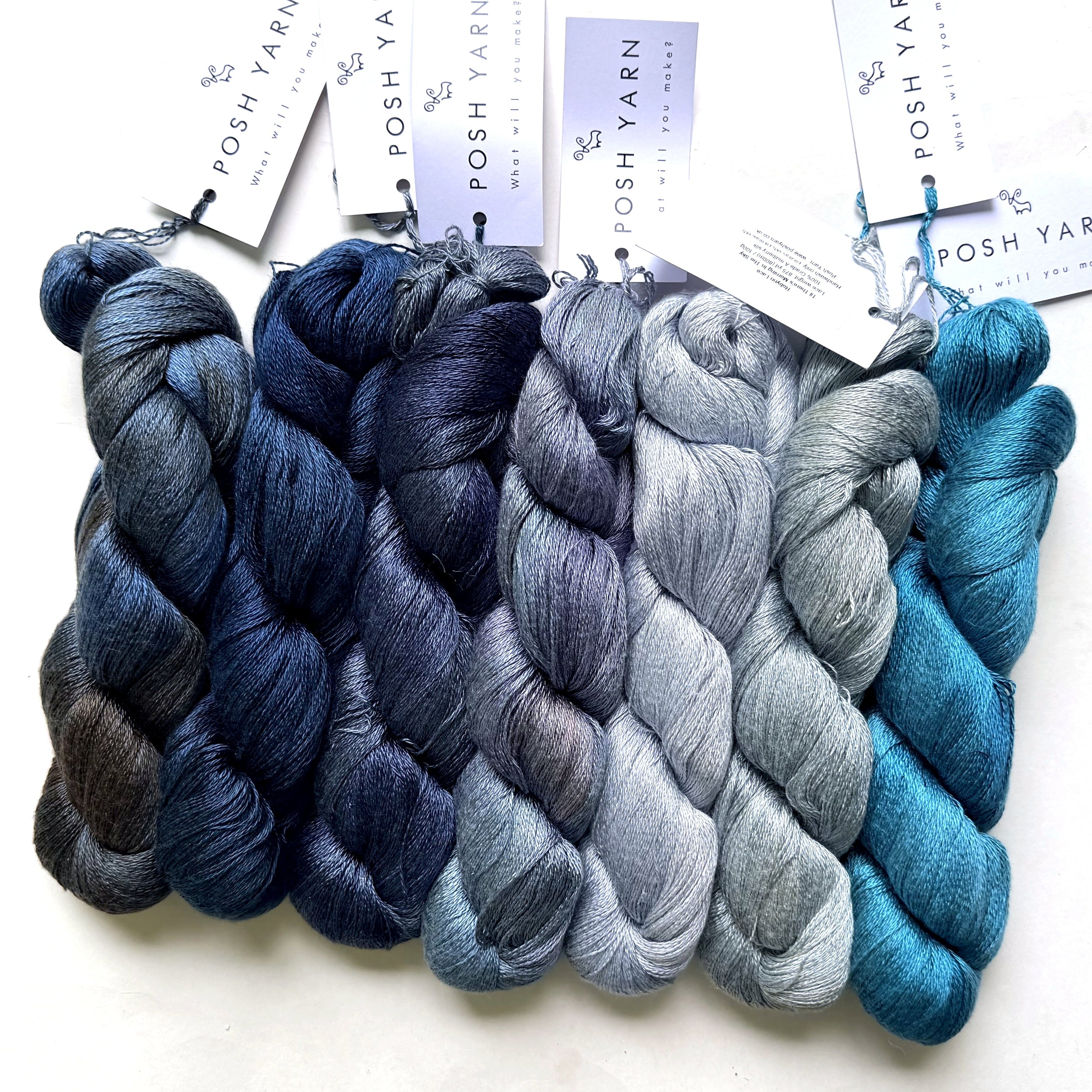Posh Yarn Silk Lace Yarn, Hand Dyed